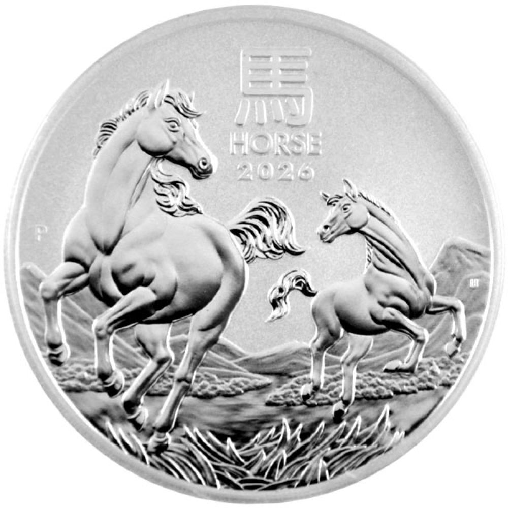 5 Oz Silber - Australien - Lunar III. - Pferd 2026